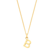 Y/G Small Plain INITIAL on 18" Curb Chain - Precise Jewellers