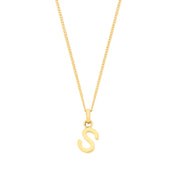 Y/G Small Plain INITIAL on 18" Curb Chain - Precise Jewellers
