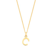 Y/G Small Plain INITIAL on 18" Curb Chain - Precise Jewellers