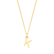 Y/G Small Plain INITIAL on 18" Curb Chain - Precise Jewellers