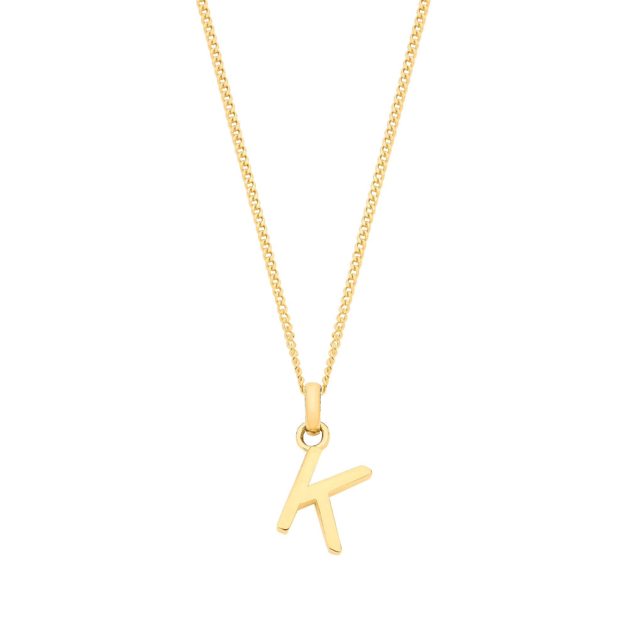 Y/G Small Plain INITIAL on 18" Curb Chain - Precise Jewellers