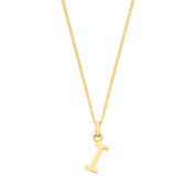 Y/G Small Plain INITIAL on 18" Curb Chain - Precise Jewellers