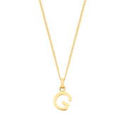 Y/G Small Plain INITIAL on 18" Curb Chain - Precise Jewellers
