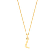 Y/G Small Plain INITIAL on 18" Curb Chain - Precise Jewellers