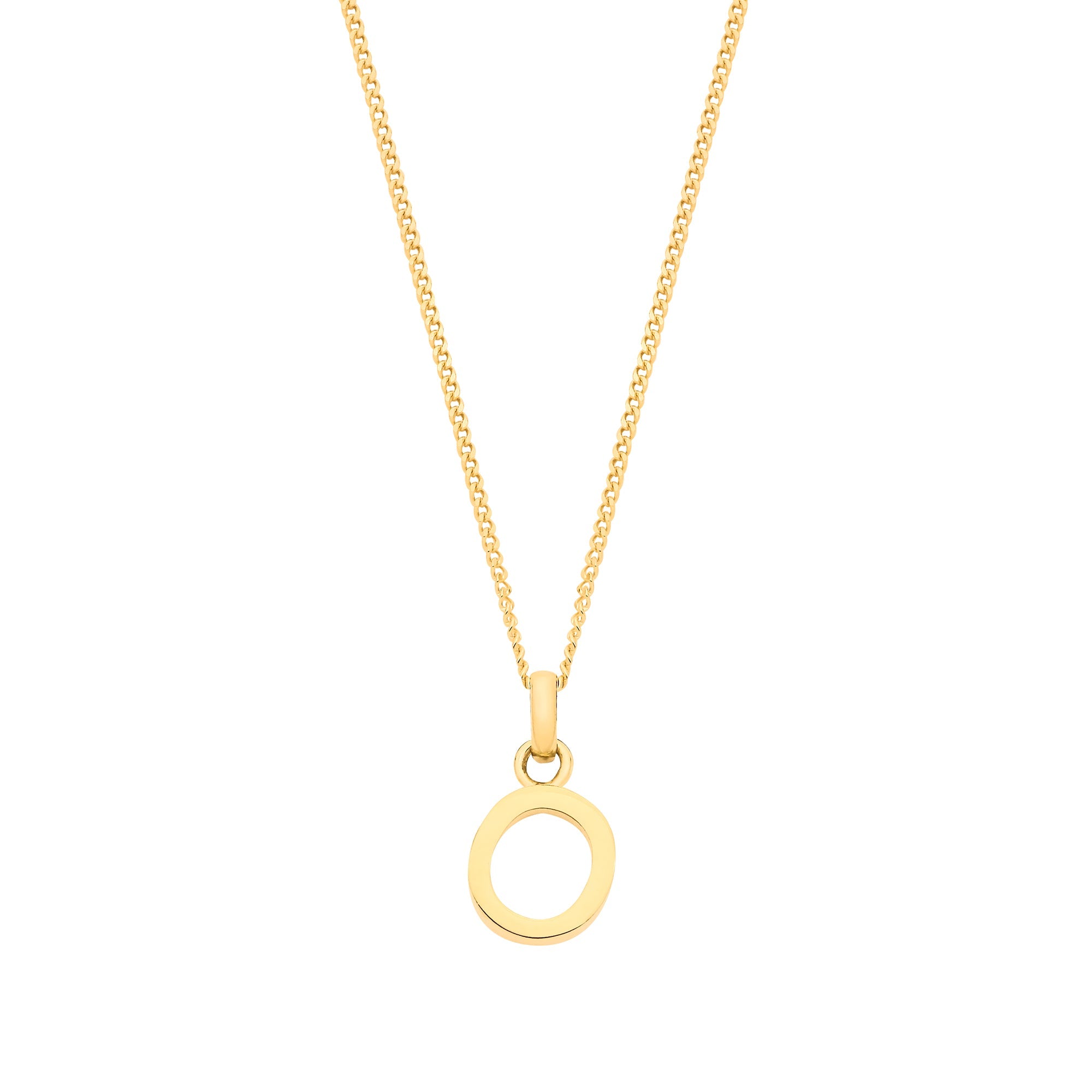 Y/G Small Plain INITIAL on 18" Curb Chain - Precise Jewellers