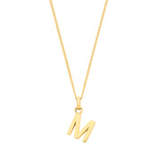 Y/G Small Plain INITIAL on 18" Curb Chain - Precise Jewellers