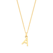 Y/G Small Plain INITIAL on 18" Curb Chain - Precise Jewellers