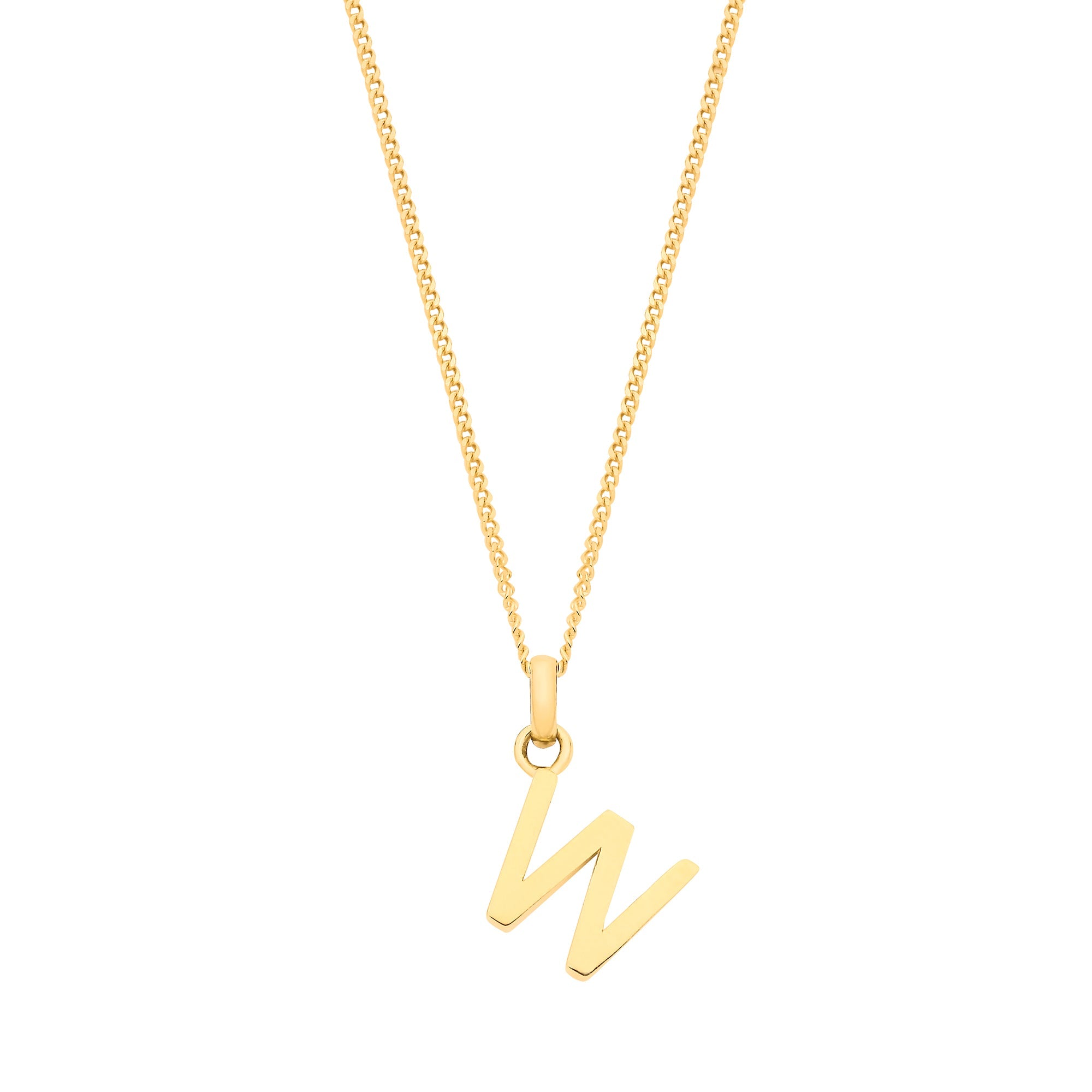 Y/G Small Plain INITIAL on 18" Curb Chain - Precise Jewellers