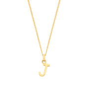 Y/G Small Plain INITIAL on 18" Curb Chain - Precise Jewellers