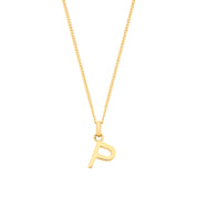 Y/G Small Plain INITIAL on 18" Curb Chain - Precise Jewellers