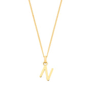 Y/G Small Plain INITIAL on 18" Curb Chain - Precise Jewellers