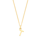 Y/G Small Plain INITIAL on 18" Curb Chain - Precise Jewellers