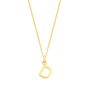 Y/G Small Plain INITIAL on 18" Curb Chain - Precise Jewellers