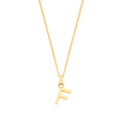Y/G Small Plain INITIAL on 18" Curb Chain - Precise Jewellers