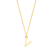 Y/G Small Plain INITIAL on 18" Curb Chain - Precise Jewellers