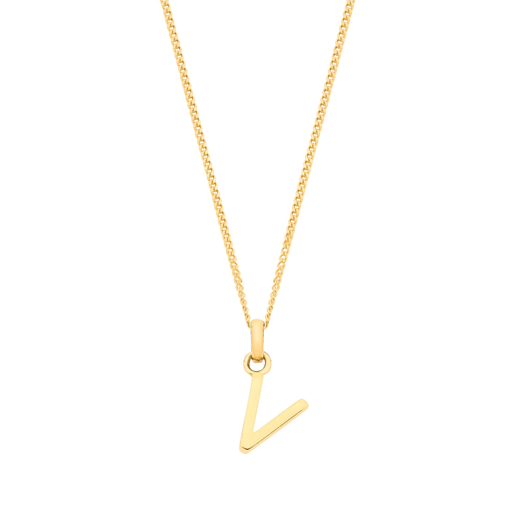 Y/G Small Plain INITIAL on 18" Curb Chain - Precise Jewellers